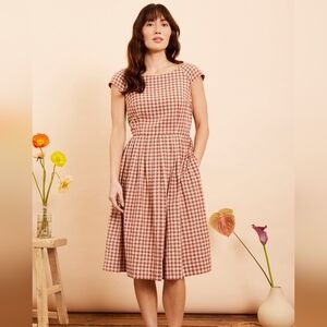 Emily and Fin Claudia Amber Check Dress XL NWT